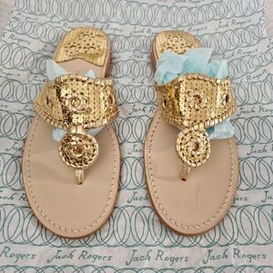 Jack Rogers Gold Sequin  Thong, flat, sandal, iconic, classic, Palm Beach